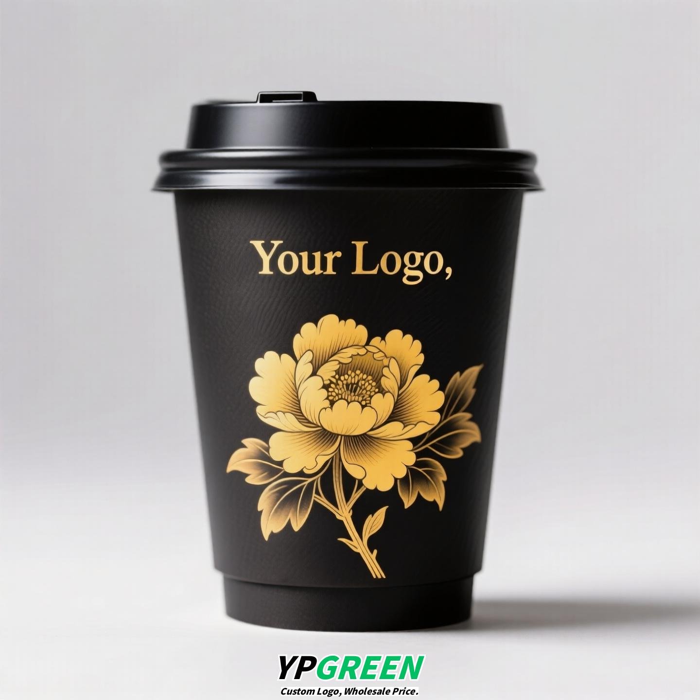 Disposable Tea Drink Paper Cup | Gold Stamping Chinese Style Design | Thickened Double-Laminated Hot & Cold Cup with Custom Logo Printing Disposable Tea Drink Paper Cup | Gold Stamping Chinese Style Design | Thickened Double-Laminated Hot & Cold Cup with Custom Logo Printing