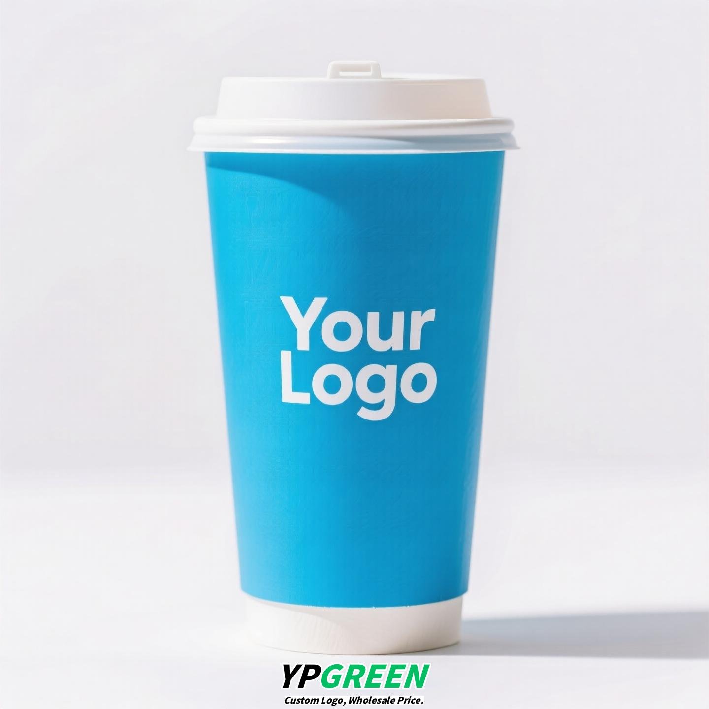 12oz 380ml Light Blue Hollow Coffee Paper Cup + Coffee Hand-Carry Tyvek Bag | Insulated Disposable Cup Set