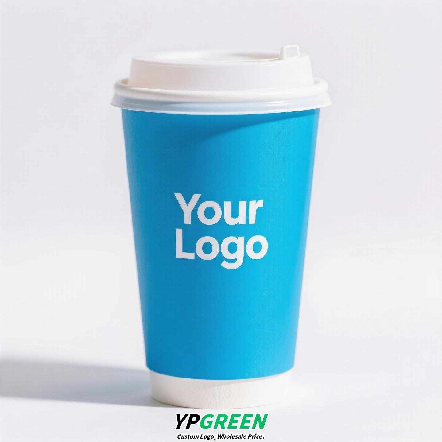 12oz 380ml Light Blue Hollow Coffee Paper Cup + Coffee Hand-Carry Tyvek Bag | Insulated Disposable Cup Set