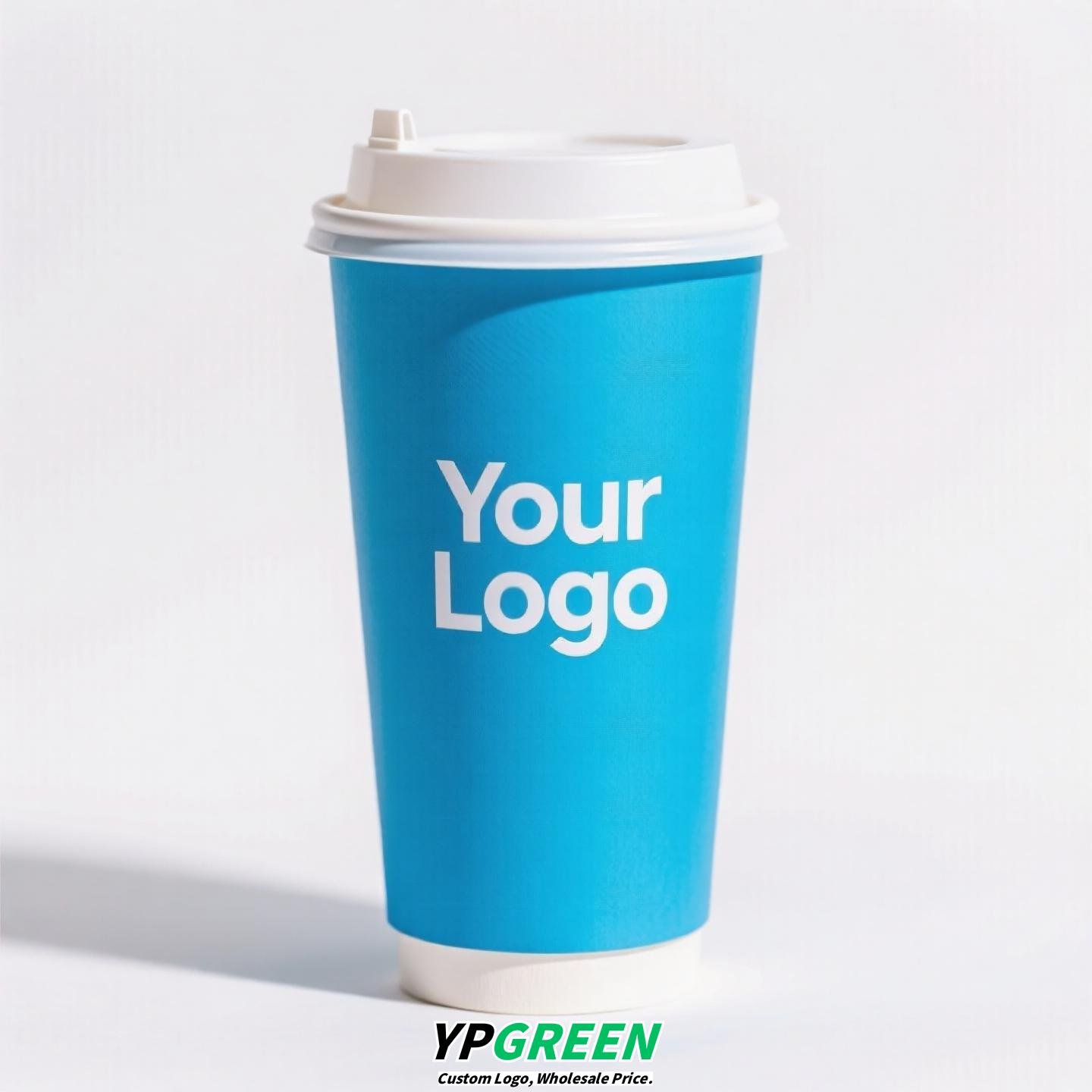 12oz 380ml Light Blue Hollow Coffee Paper Cup + Coffee Hand-Carry Tyvek Bag | Insulated Disposable Cup Set