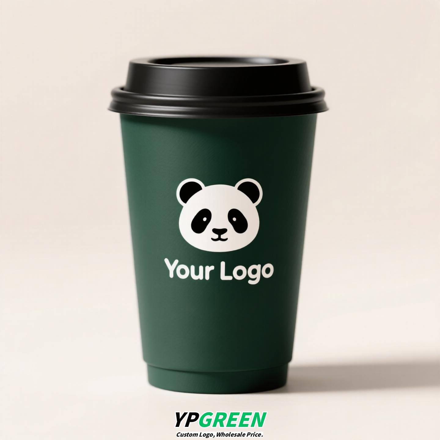 330ml Panda Hollow Paper Cup | Cute Coffee & Milk Tea Packaging
