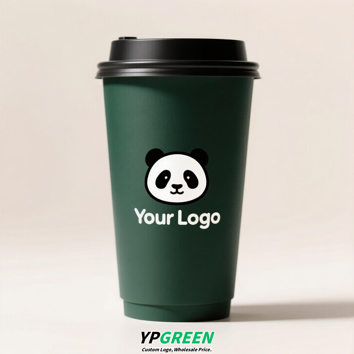 330ml Panda Hollow Paper Cup | Cute Coffee & Milk Tea Packaging