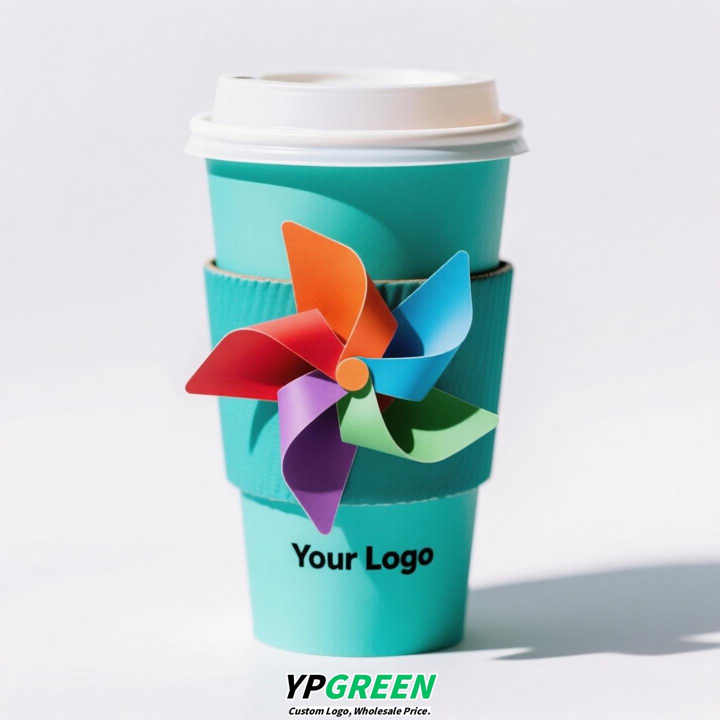 Trendy Creative Pinwheel Cup Sleeve | Sunflower & Kite Rotating Cup Holder | Cute Design for Coffee, Milk Tea & Lemon Tea
