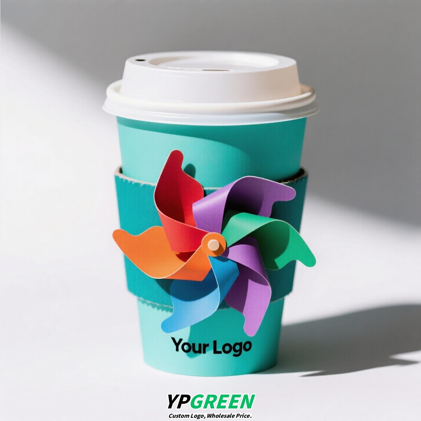 Trendy Creative Pinwheel Cup Sleeve | Sunflower & Kite Rotating Cup Holder | Cute Design for Coffee, Milk Tea & Lemon Tea