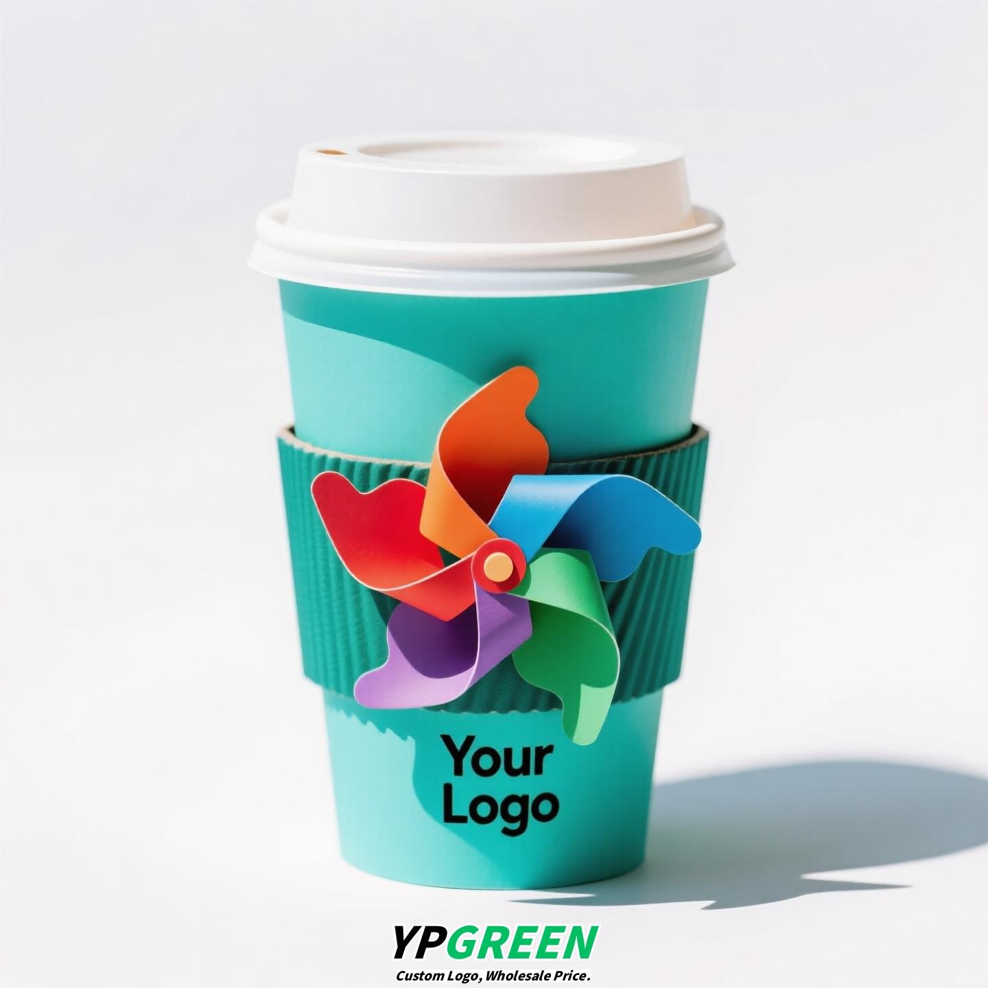 Trendy Creative Pinwheel Cup Sleeve | Sunflower & Kite Rotating Cup Holder | Cute Design for Coffee, Milk Tea & Lemon Tea