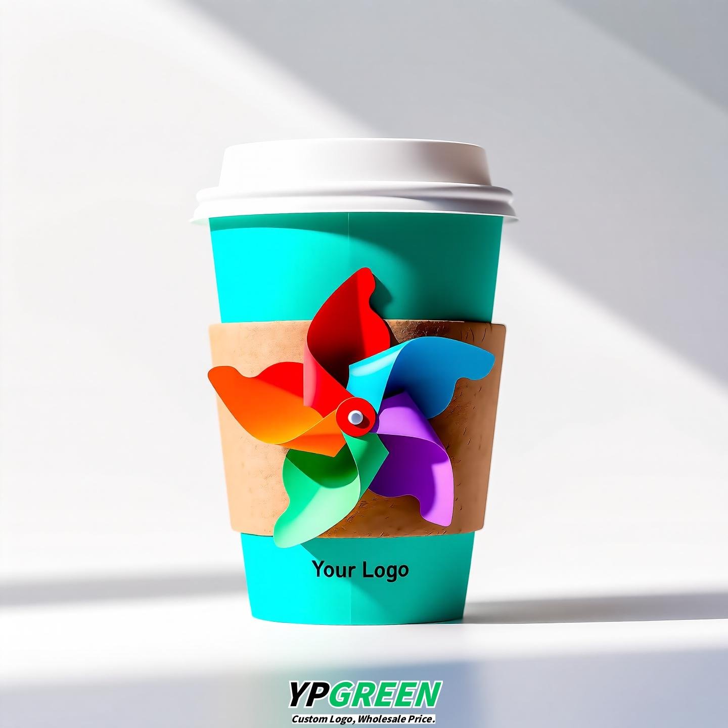 Trendy Creative Pinwheel Cup Sleeve | Sunflower & Kite Rotating Cup Holder | Cute Design for Coffee, Milk Tea & Lemon Tea