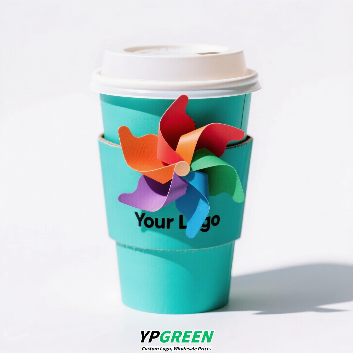 Trendy Creative Pinwheel Cup Sleeve | Sunflower & Kite Rotating Cup Holder | Cute Design for Coffee, Milk Tea & Lemon Tea