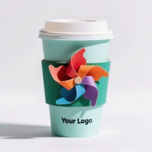 Trendy Creative Pinwheel Cup Sleeve | Sunflower & Kite Rotating Cup Holder | Cute Design for Coffee, Milk Tea & Lemon Tea