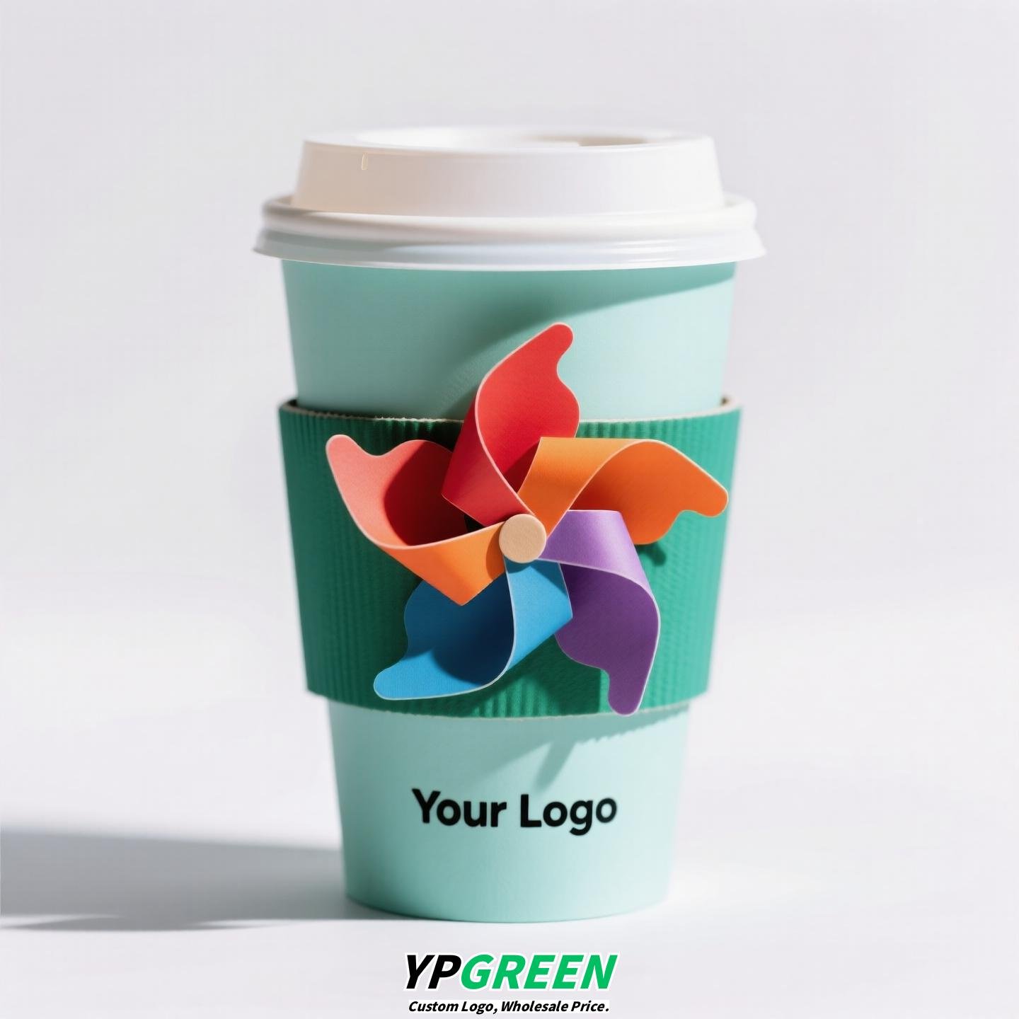 Trendy Creative Pinwheel Cup Sleeve | Sunflower & Kite Rotating Cup Holder | Cute Design for Coffee, Milk Tea & Lemon Tea