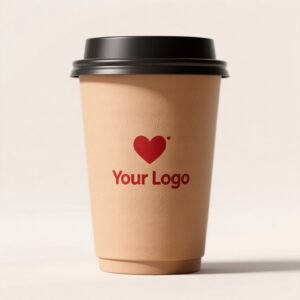 Heart Gold Stamping Disposable Paper Cup Factory - Eco Kraft Coffee Cup 280ml