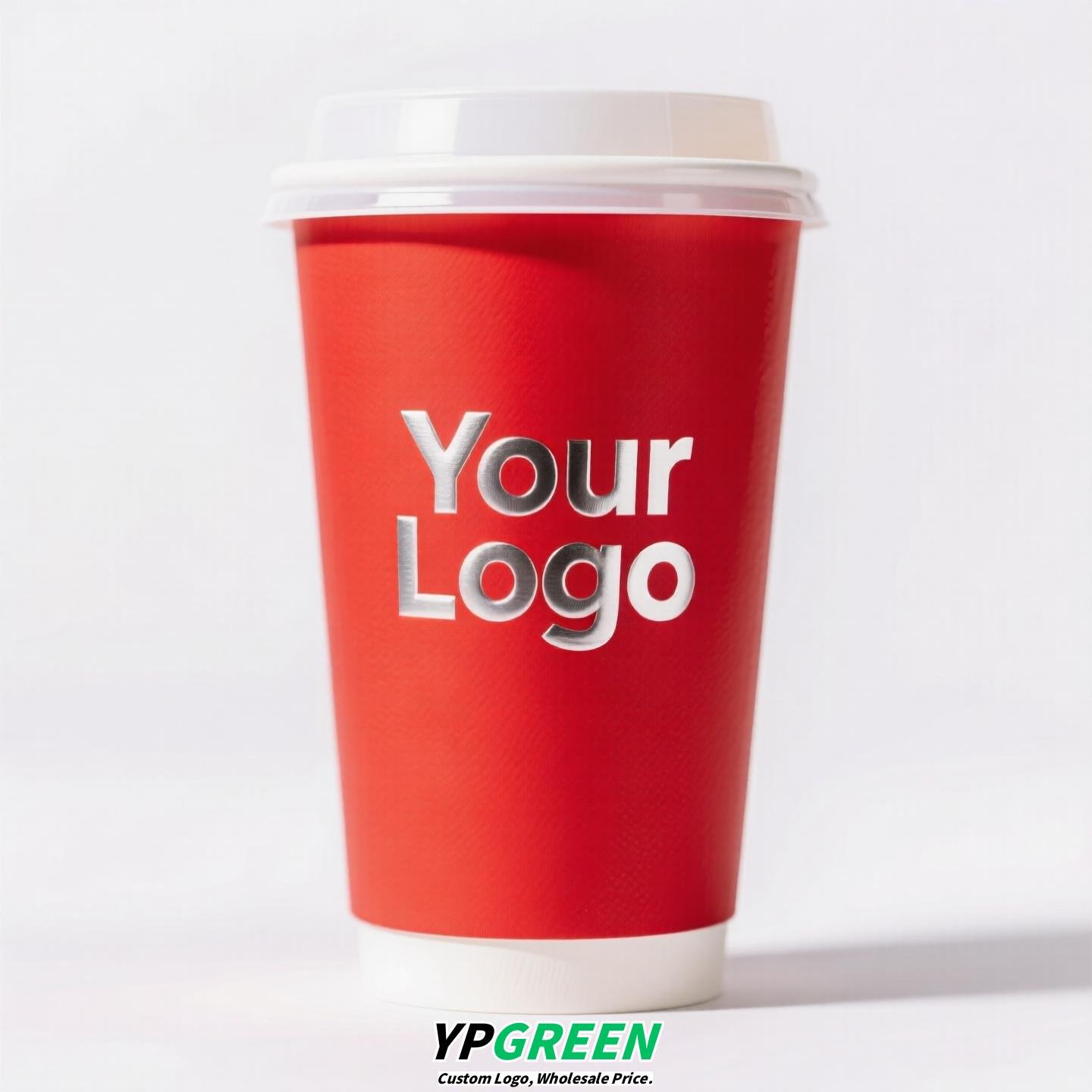 10oz Red Hot Stamping Silver Hollow Paper Cup | 330ml Disposable Coffee Cup | Double Wall Insulated Takeaway Cup
