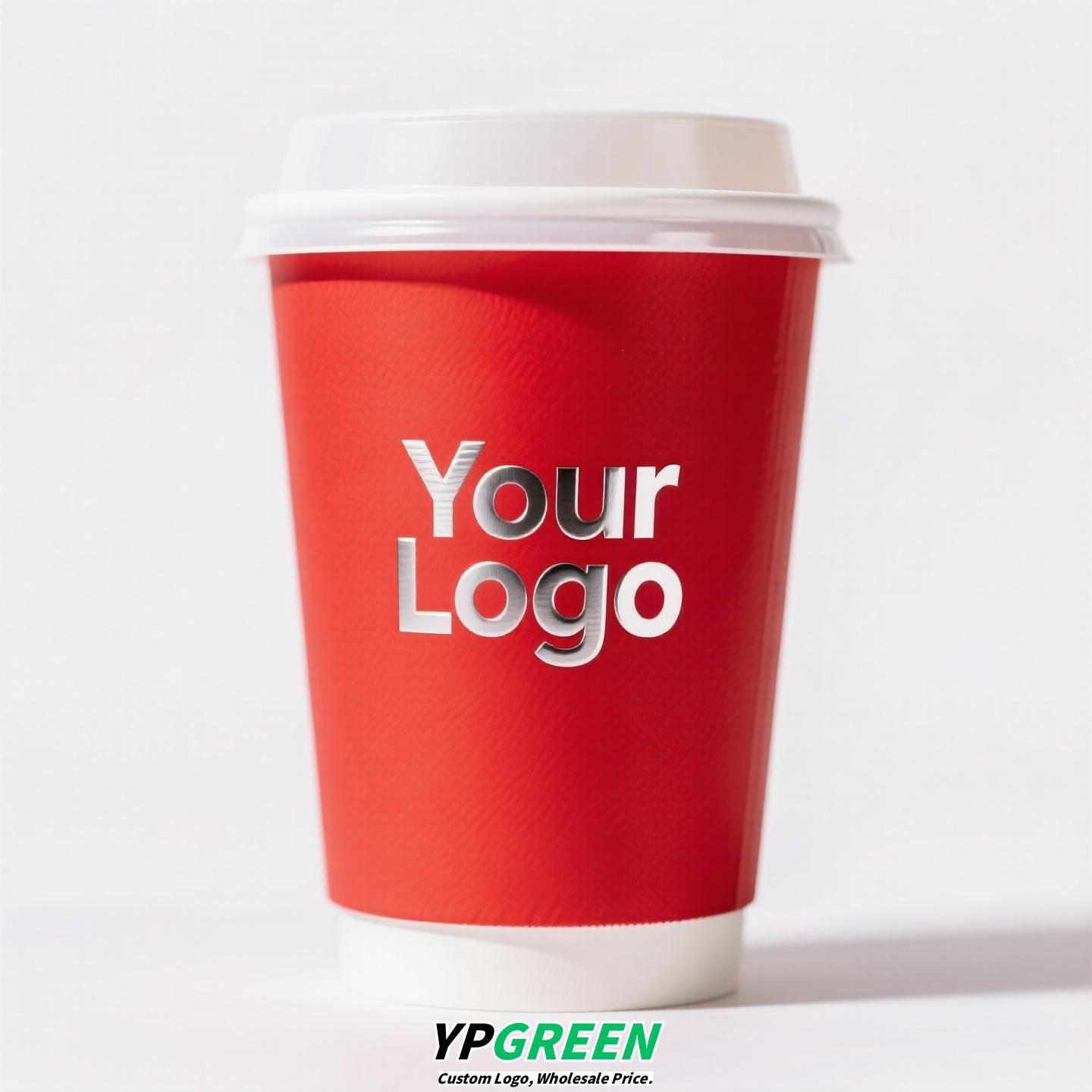 10oz Red Hot Stamping Silver Hollow Paper Cup | 330ml Disposable Coffee Cup | Double Wall Insulated Takeaway Cup