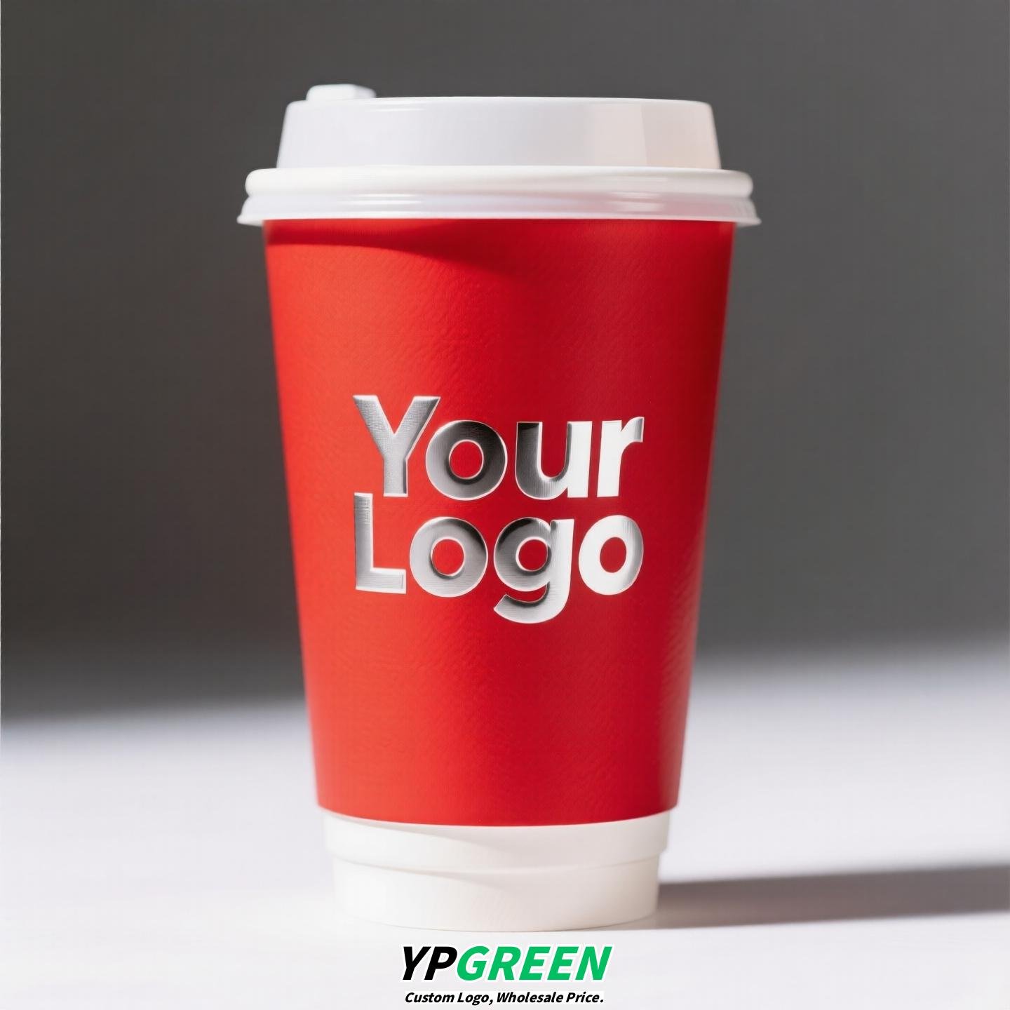 10oz Red Hot Stamping Silver Hollow Paper Cup | 330ml Disposable Coffee Cup | Double Wall Insulated Takeaway Cup
