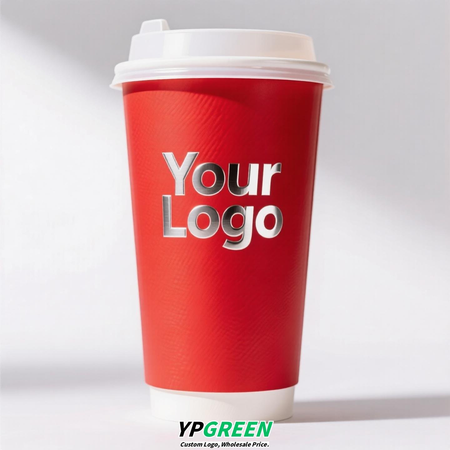 10oz Red Hot Stamping Silver Hollow Paper Cup | 330ml Disposable Coffee Cup | Double Wall Insulated Takeaway Cup