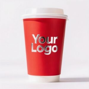 10oz Red Hot Stamping Silver Hollow Paper Cup | 330ml Disposable Coffee Cup | Double Wall Insulated Takeaway Cup