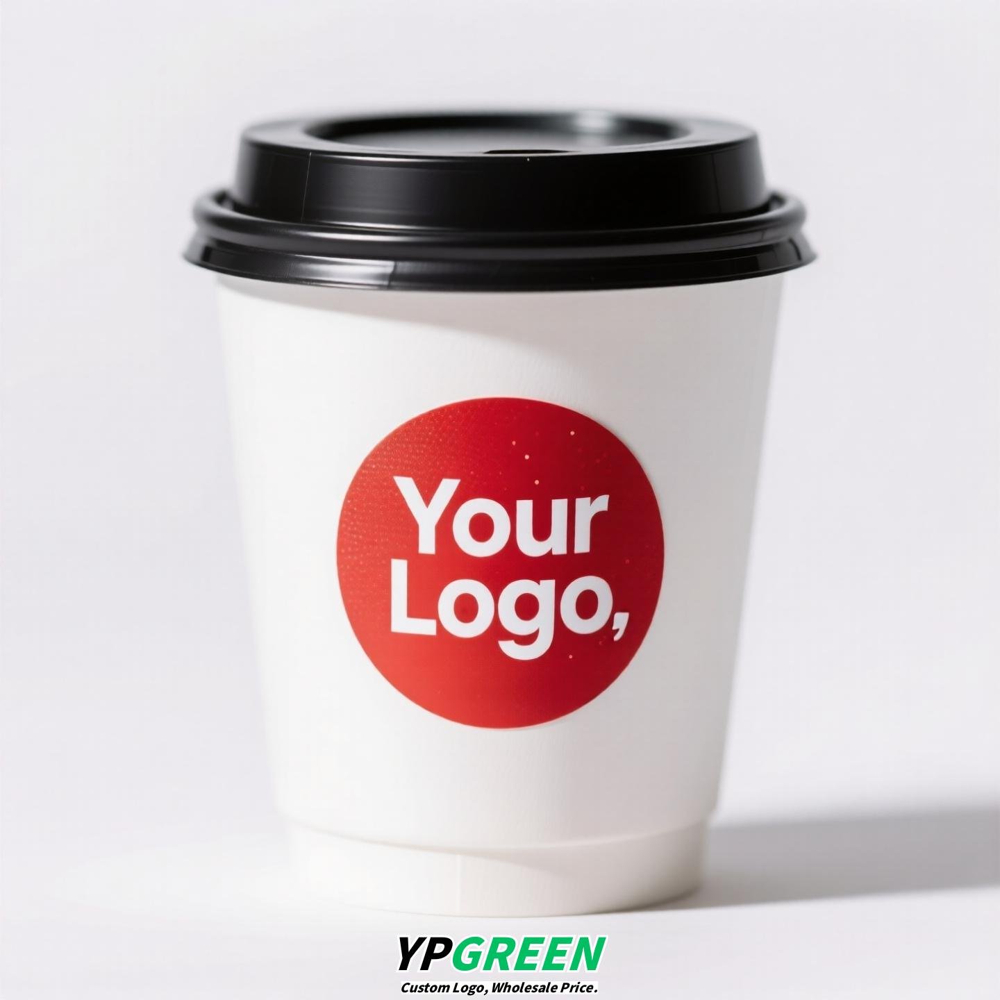 Thickened Hollow Double-Wall Paper Cup | Christmas Sticker Design | Inner Lamination Leak-Proof & Heat-Insulated Coffee Cup