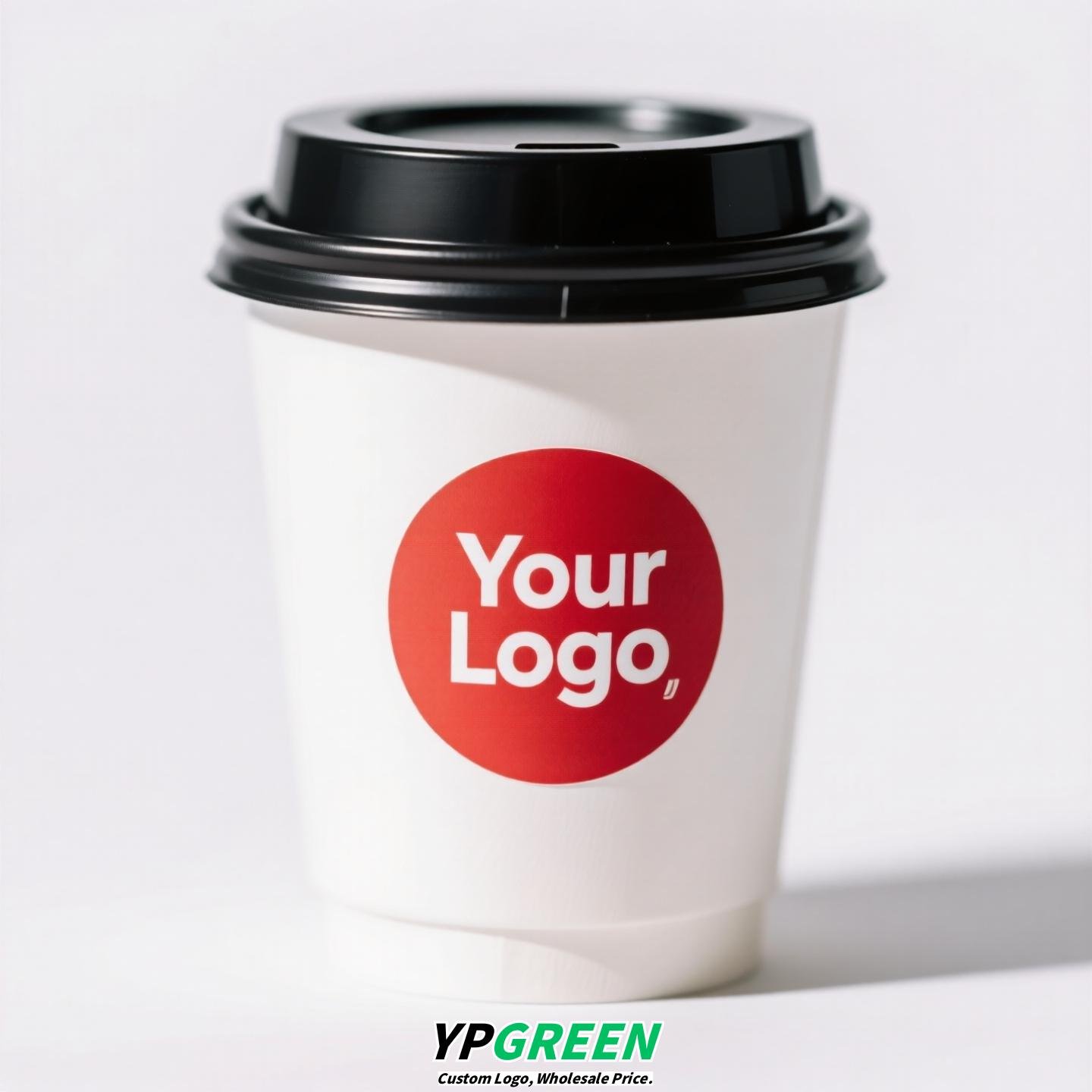 Thickened Hollow Double-Wall Paper Cup | Christmas Sticker Design | Inner Lamination Leak-Proof & Heat-Insulated Coffee Cup