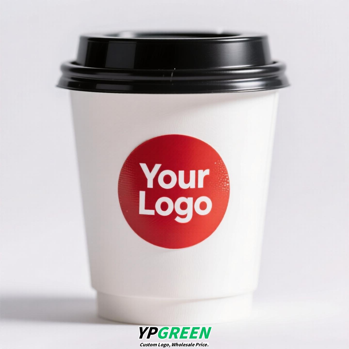 Thickened Hollow Double-Wall Paper Cup | Christmas Sticker Design | Inner Lamination Leak-Proof & Heat-Insulated Coffee Cup