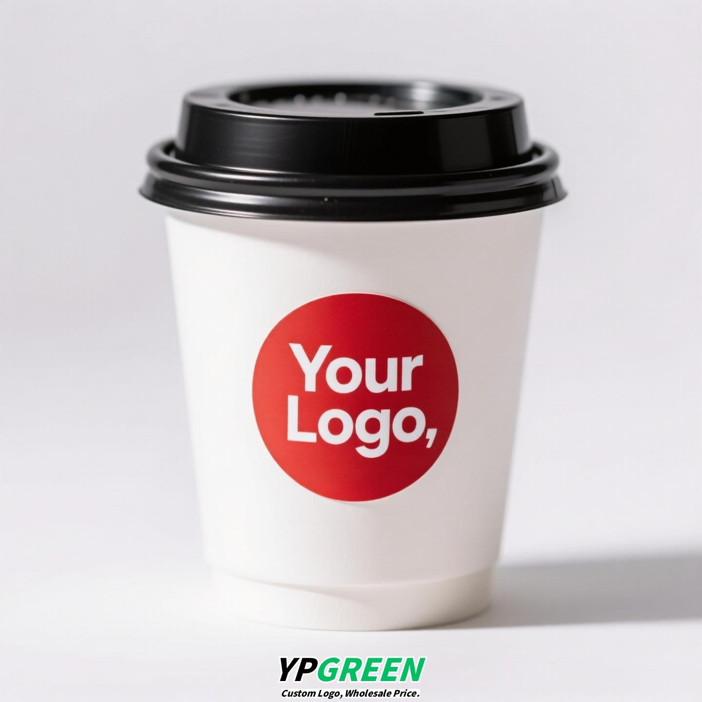 Thickened Hollow Double-Wall Paper Cup | Christmas Sticker Design | Inner Lamination Leak-Proof & Heat-Insulated Coffee Cup