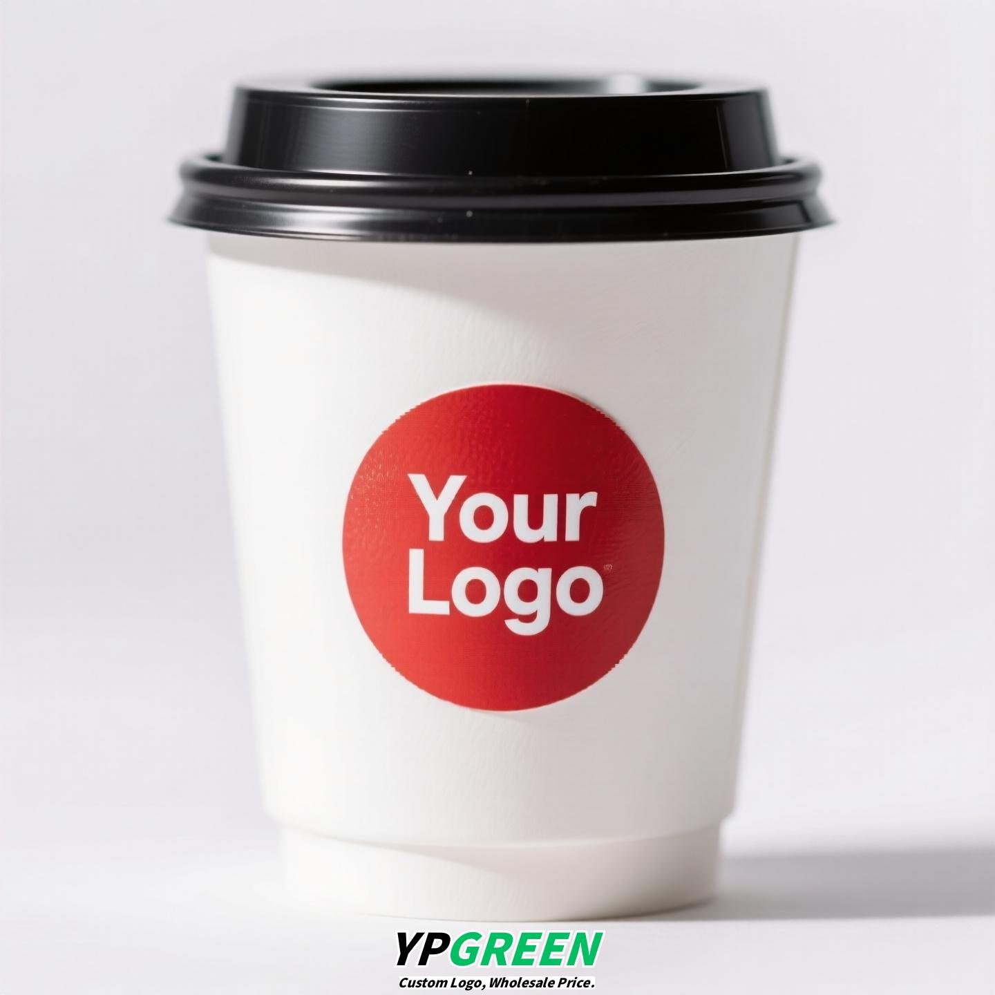 Thickened Hollow Double-Wall Paper Cup | Christmas Sticker Design | Inner Lamination Leak-Proof & Heat-Insulated Coffee Cup