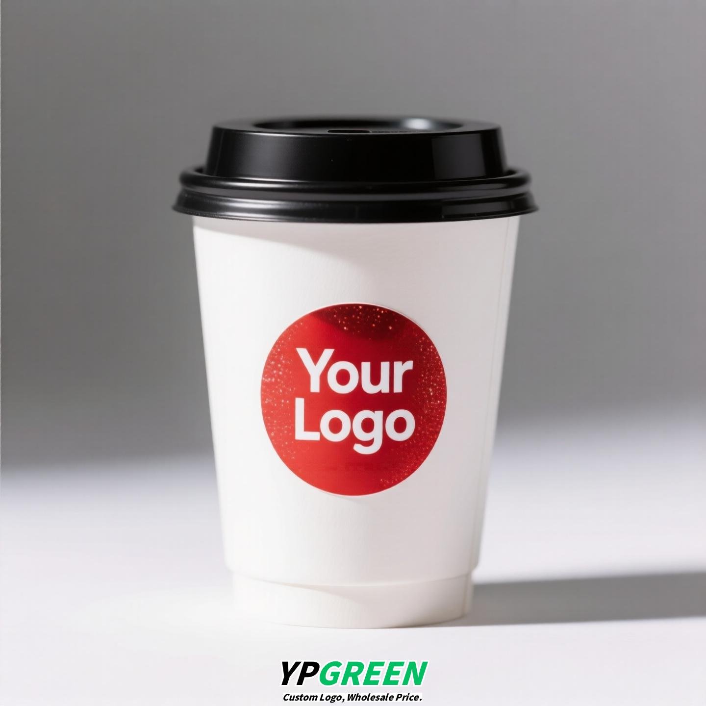 Thickened Hollow Double-Wall Paper Cup | Christmas Sticker Design | Inner Lamination Leak-Proof & Heat-Insulated Coffee Cup