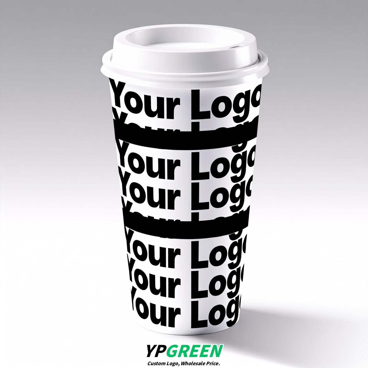 330ml 400ml Creative Typography Design Coffee Paper Cup | Double PE Hot & Cold Cup | Cold Foil Black Printing