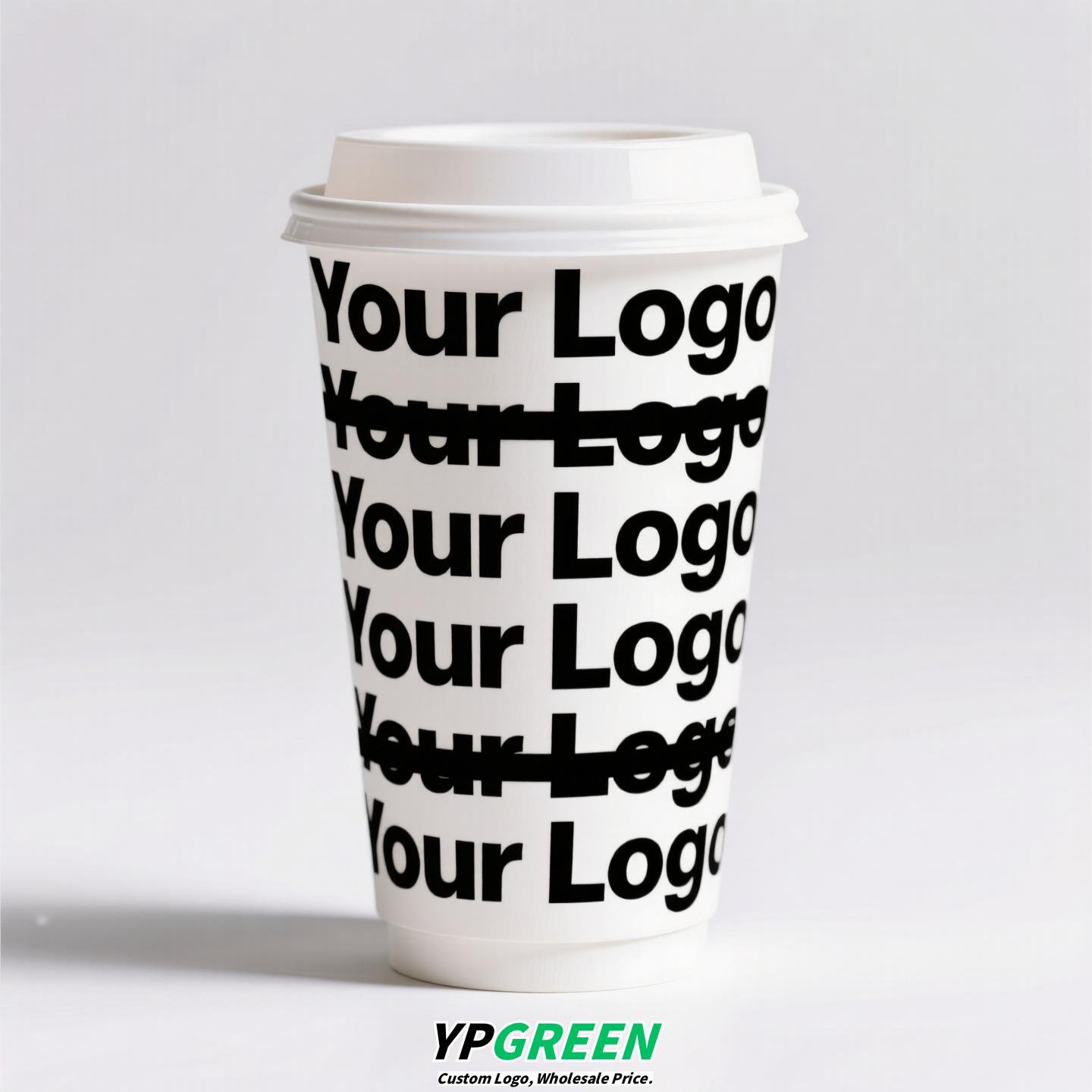 330ml 400ml Creative Typography Design Coffee Paper Cup | Double PE Hot & Cold Cup | Cold Foil Black Printing