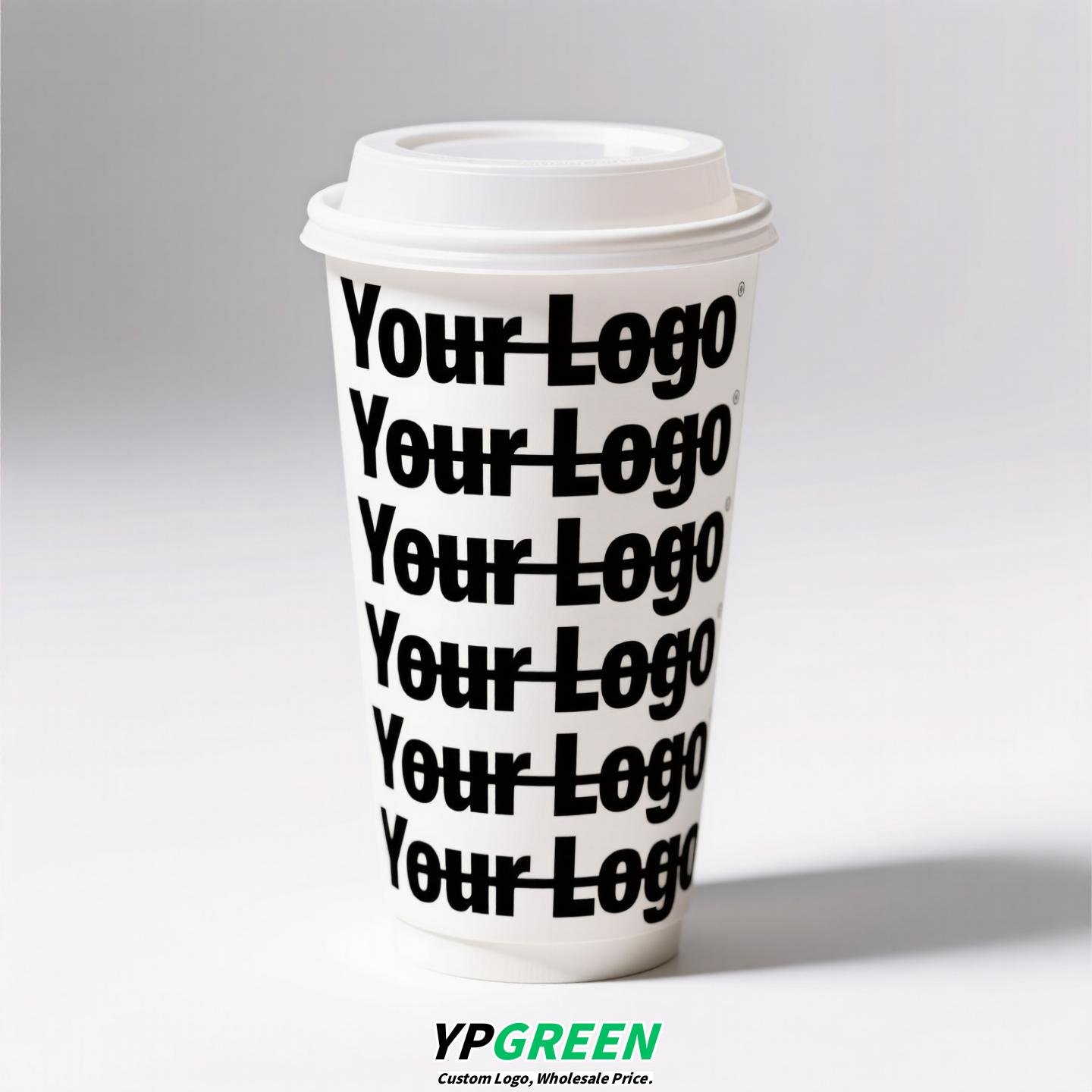 330ml 400ml Creative Typography Design Coffee Paper Cup | Double PE Hot & Cold Cup | Cold Foil Black Printing
