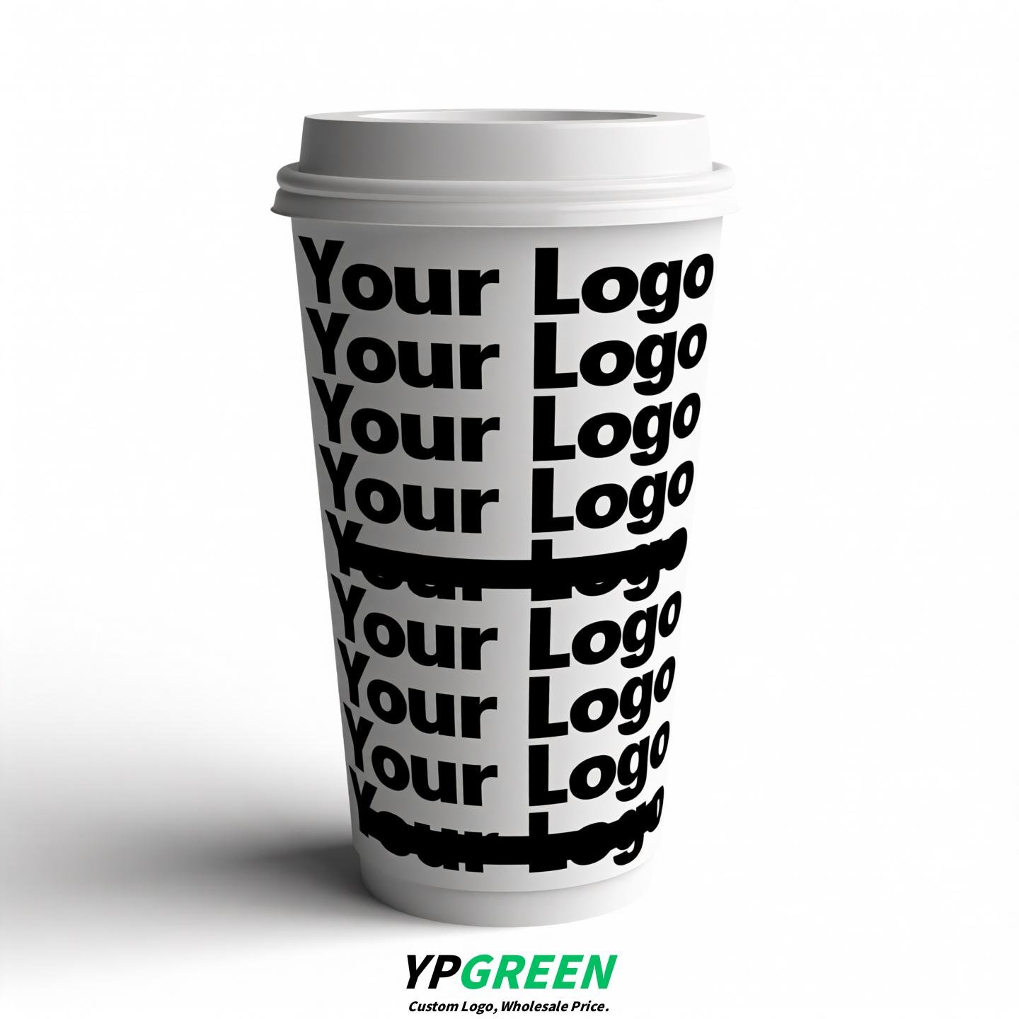 330ml 400ml Creative Typography Design Coffee Paper Cup | Double PE Hot & Cold Cup | Cold Foil Black Printing