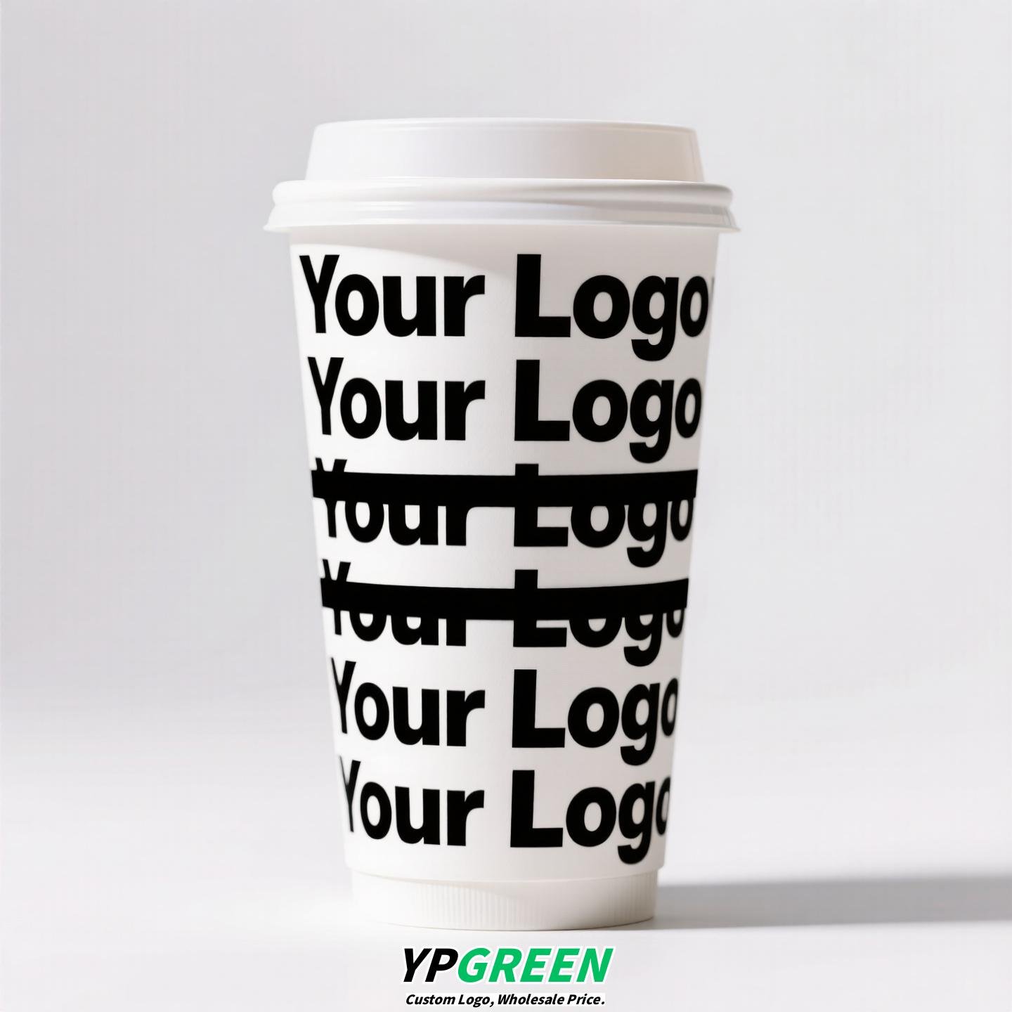 330ml 400ml Creative Typography Design Coffee Paper Cup | Double PE Hot & Cold Cup | Cold Foil Black Printing