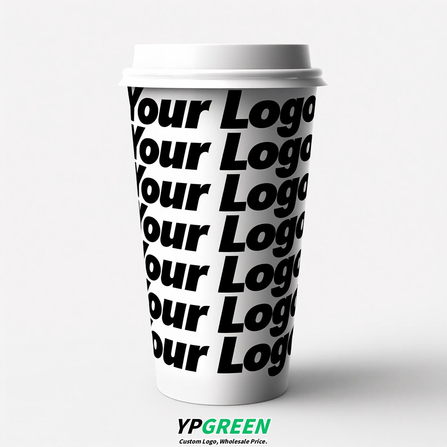 330ml 400ml Creative Typography Design Coffee Paper Cup | Double PE Hot & Cold Cup | Cold Foil Black Printing