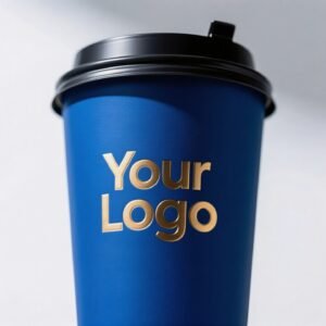 UV-Printed Hollow Paper Cup 9x6x8.5cm | Corrugated Cup Holder + Insulated Bag + PLA Straw