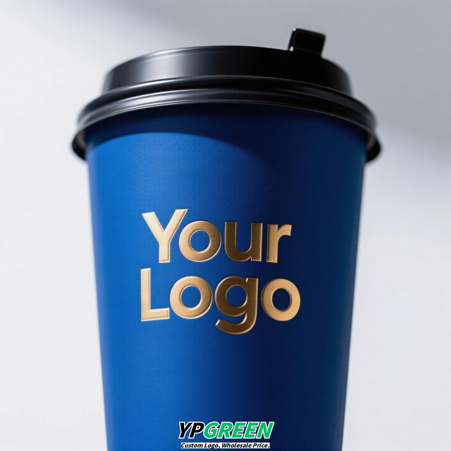 UV-Printed Hollow Paper Cup 9x6x8.5cm | Corrugated Cup Holder + Insulated Bag + PLA Straw