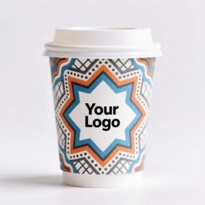 10oz Watercolor Pattern Coffee Paper Cup | 330ml Disposable Hot Drink Cup | 9cm Top Diameter × 6cm Bottom × 9.4cm Height