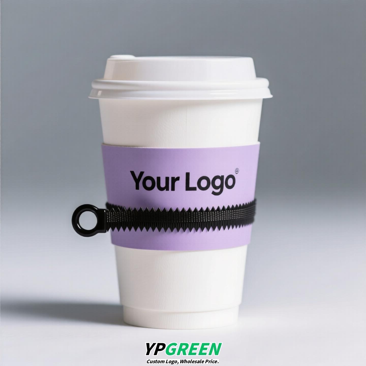 360ml Creative Zipper Tie Coffee Cup with Lid | Disposable Milk Tea & Hot Drink Cup | Takeaway Packaging