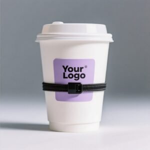 360ml Creative Zipper Tie Coffee Cup with Lid | Disposable Milk Tea & Hot Drink Cup | Takeaway Packaging
