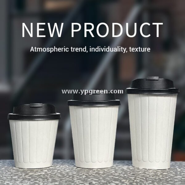 Embossed Stripe Double Wall Paper Cups | 280ml 380ml 400ml | Custom Logo, Thickened Food-Grade, Leak-Proof & Heat-Resistant
