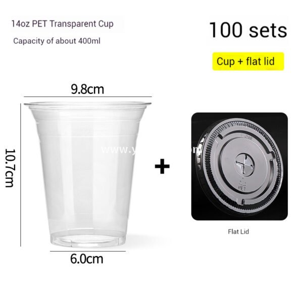 Café Takeout Kit | 12oz PET Clear Drink Cup + Flat Oil-Proof Back-Sealed Food Bag