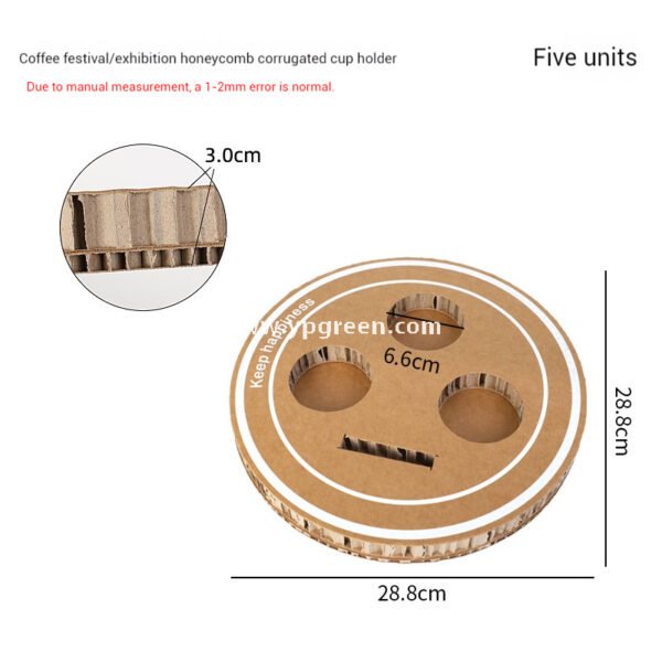 Heart-Shaped Honeycomb Paper Cup Holder | Corrugated Coffee Combo Tray | Disposable Milk Tea & Exhibition Tasting Cup Display with Custom Printing