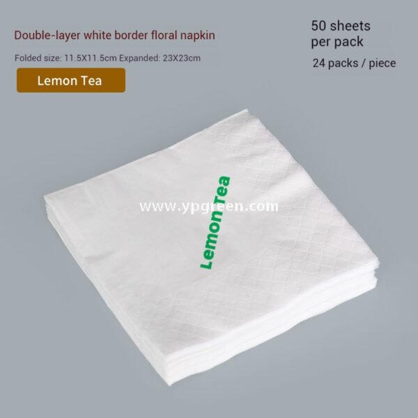 22 oz Fresh Green Disposable Lemon Tea Cups – 700ml Double PE Coated Paper with PET Lid for Cold Beverages