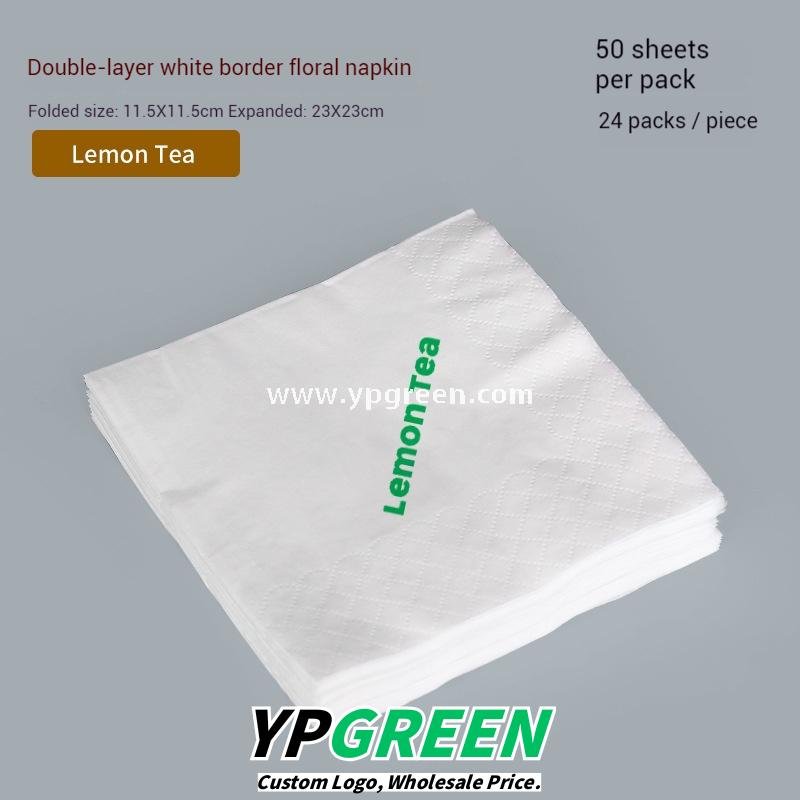 22 oz Fresh Green Disposable Lemon Tea Cups – 700ml Double PE Coated Paper with PET Lid for Cold Beverages