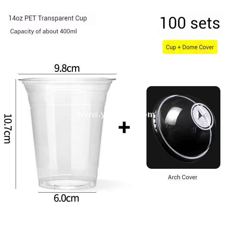 Café Takeout Kit | 12oz PET Clear Drink Cup + Flat Oil-Proof Back-Sealed Food Bag