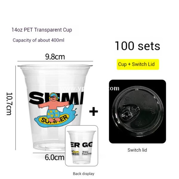 330ml 10oz Blue Surf Cartoon Design Coffee Paper Cup Ripple Bottom Leak-Proof Disposable Cup