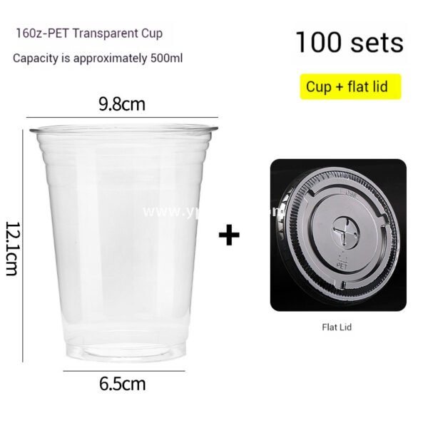 Café Takeout Kit | 12oz PET Clear Drink Cup + Flat Oil-Proof Back-Sealed Food Bag