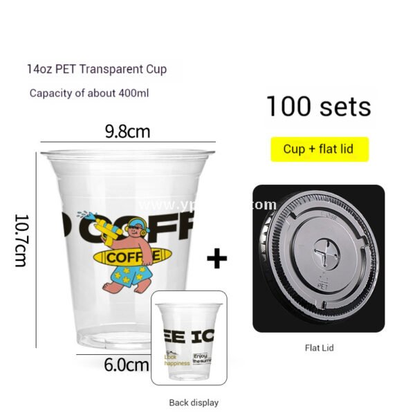 330ml 10oz Blue Surf Cartoon Design Coffee Paper Cup Ripple Bottom Leak-Proof Disposable Cup