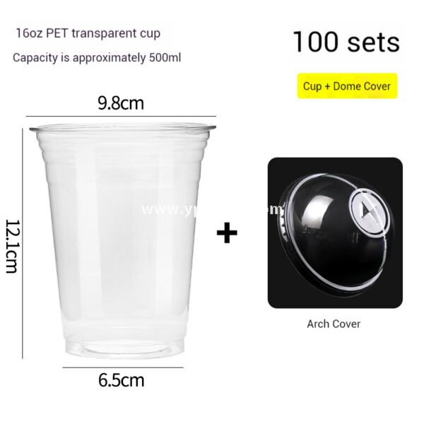 Café Takeout Kit | 12oz PET Clear Drink Cup + Flat Oil-Proof Back-Sealed Food Bag