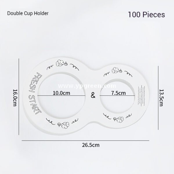 Dual Holder for Yogurt Coffee Packaging 12oz Paper Cup + Ice Cream Bowl Takeaway Set