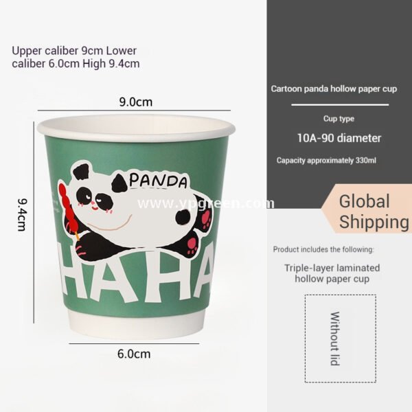 330ml Panda & Bear Hollow Paper Cup | Cute Coffee & Milk Tea Packaging
