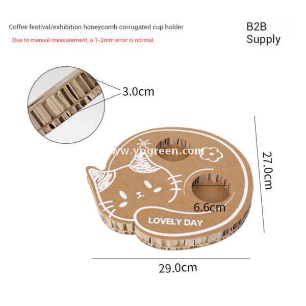 Trial Coffee Cup Stand & Cardboard Tray Combo | Exhibition & Sampling Cup Holder | Cat, Heart, Round, Square Designs