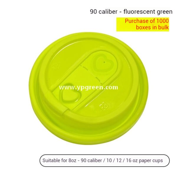 420ml Deep Embossed Coffee Cup with Fluorescent Green Lid + COFFEE Tote Bag – Double PE Lined Hot & Cold Cup Wholesale